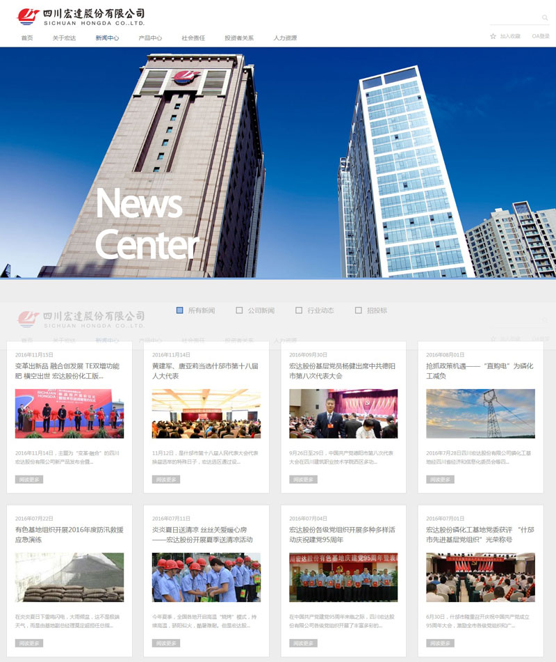 宏達股份有限公司化工類網(wǎng)站建設案例